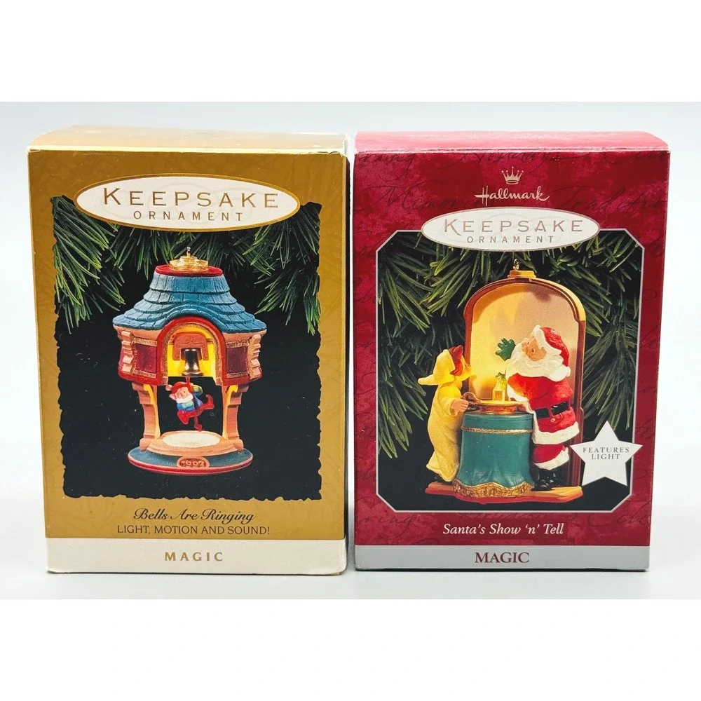 Hallmark Keepsake Ornaments Bells Are Ringing 1993 Santas Show n Tell 1998 Lot 2